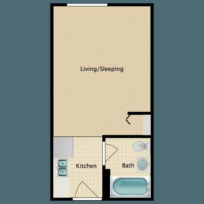 Studio (Income Qualified/6 Month Lease) floor plan
